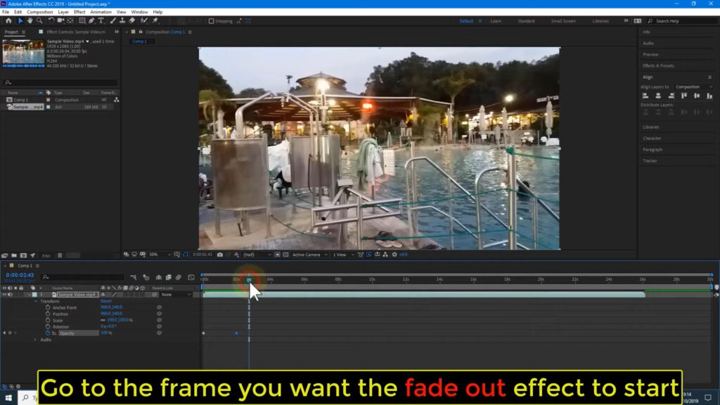 apply fade-out in after effects