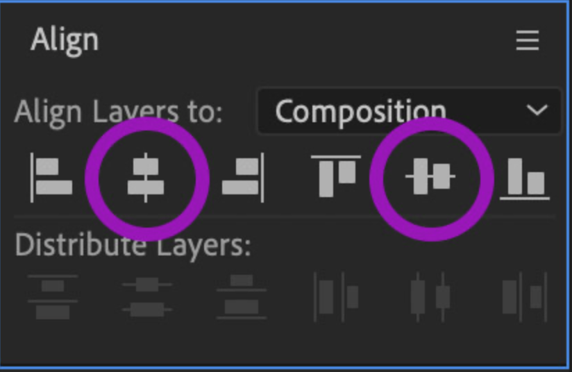 Align Horizontally and Align Vertically in the Align panel