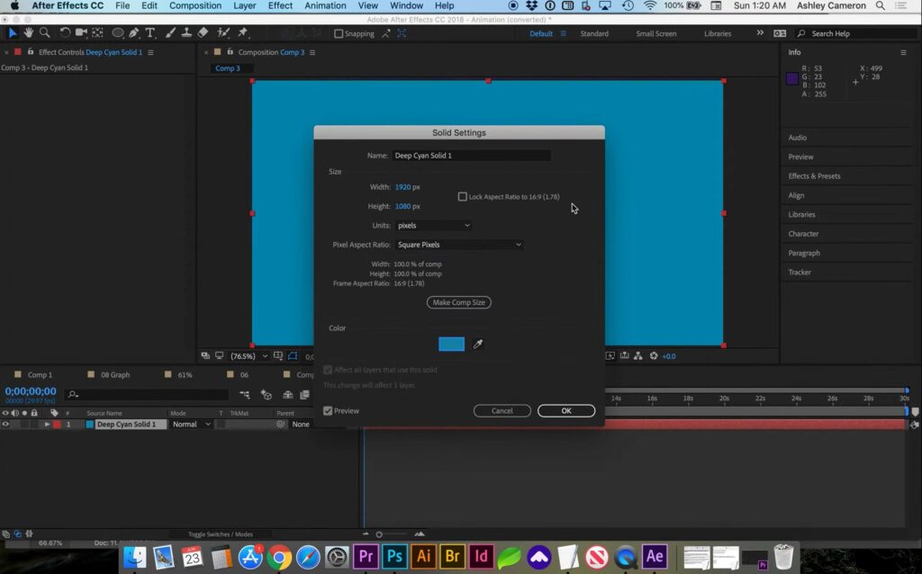 how to change color in after effects