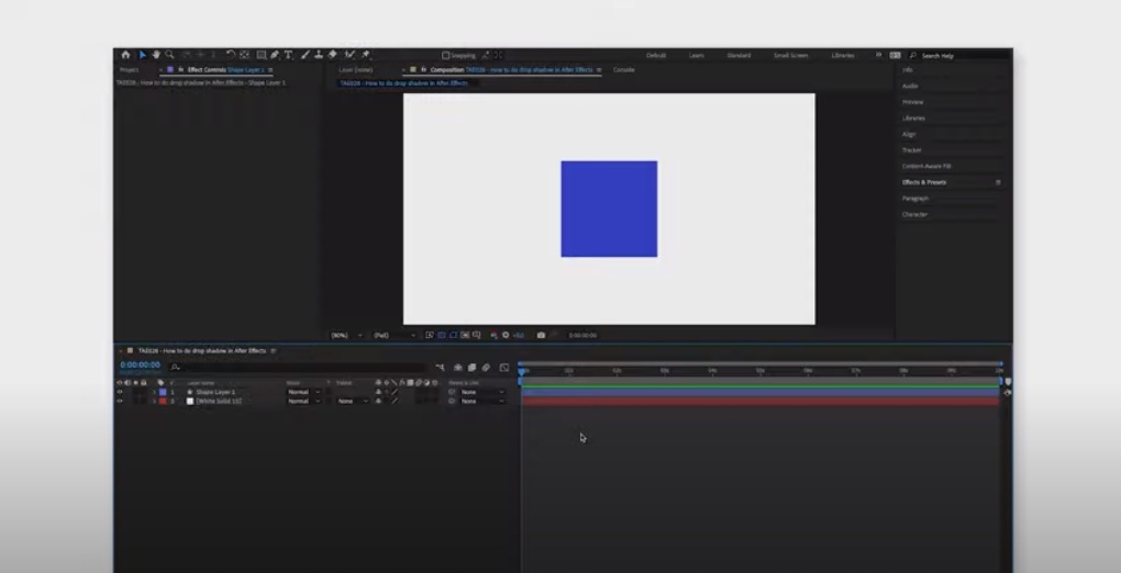 The screen for creating a new composition in After Effects