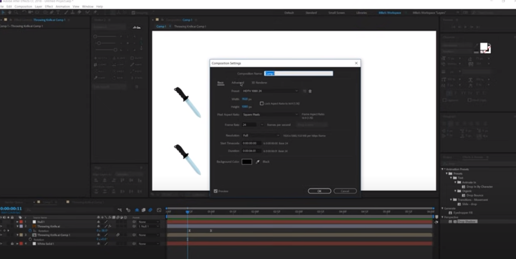 Composition settings